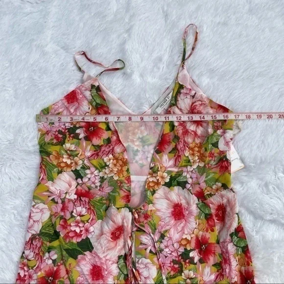 FOREVER 21 Pink Floral Sleeveless Wrap Dress M - Picture 11 of 13